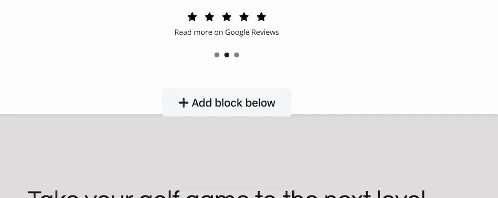 Zipper site editor showing where to add a custom widget