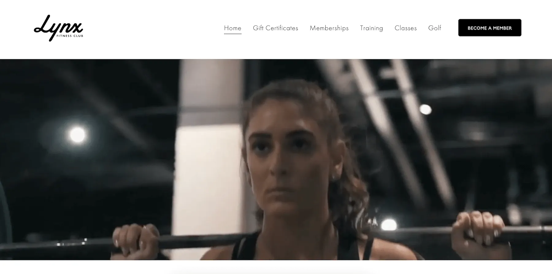 gym website design - lynx fitness