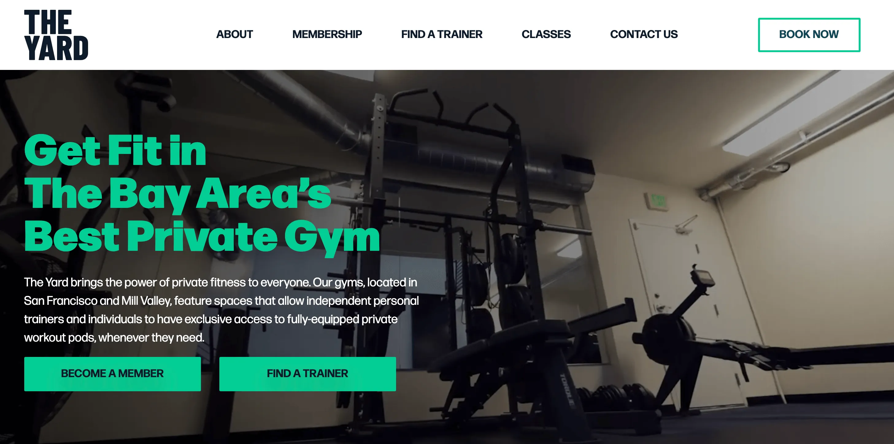 gym website design - the yard