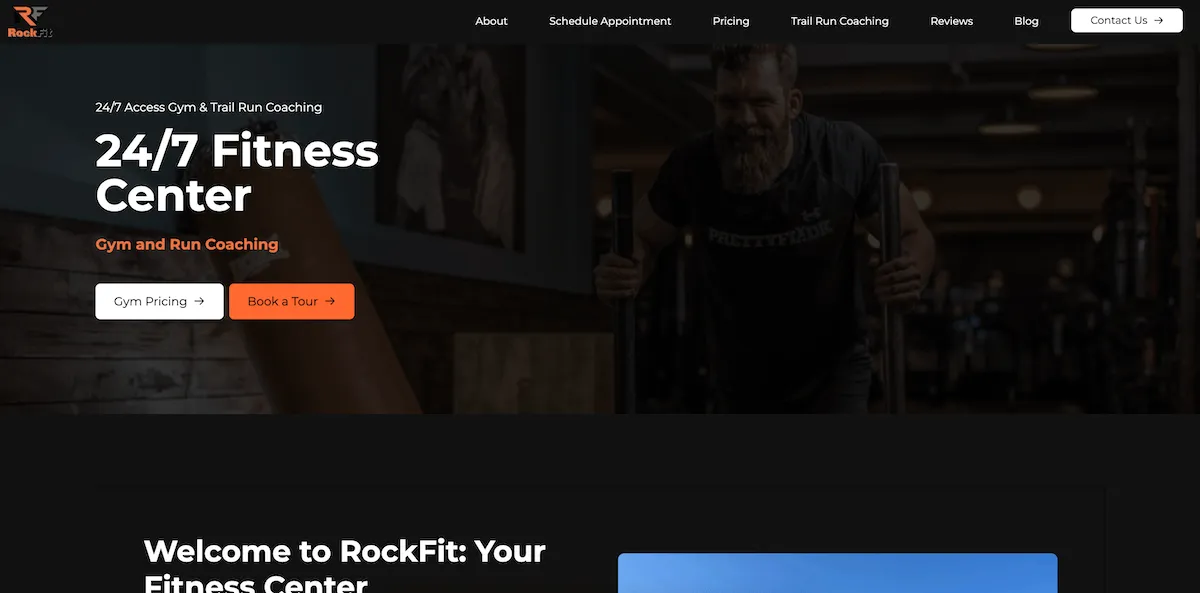 gym website design - rockfit