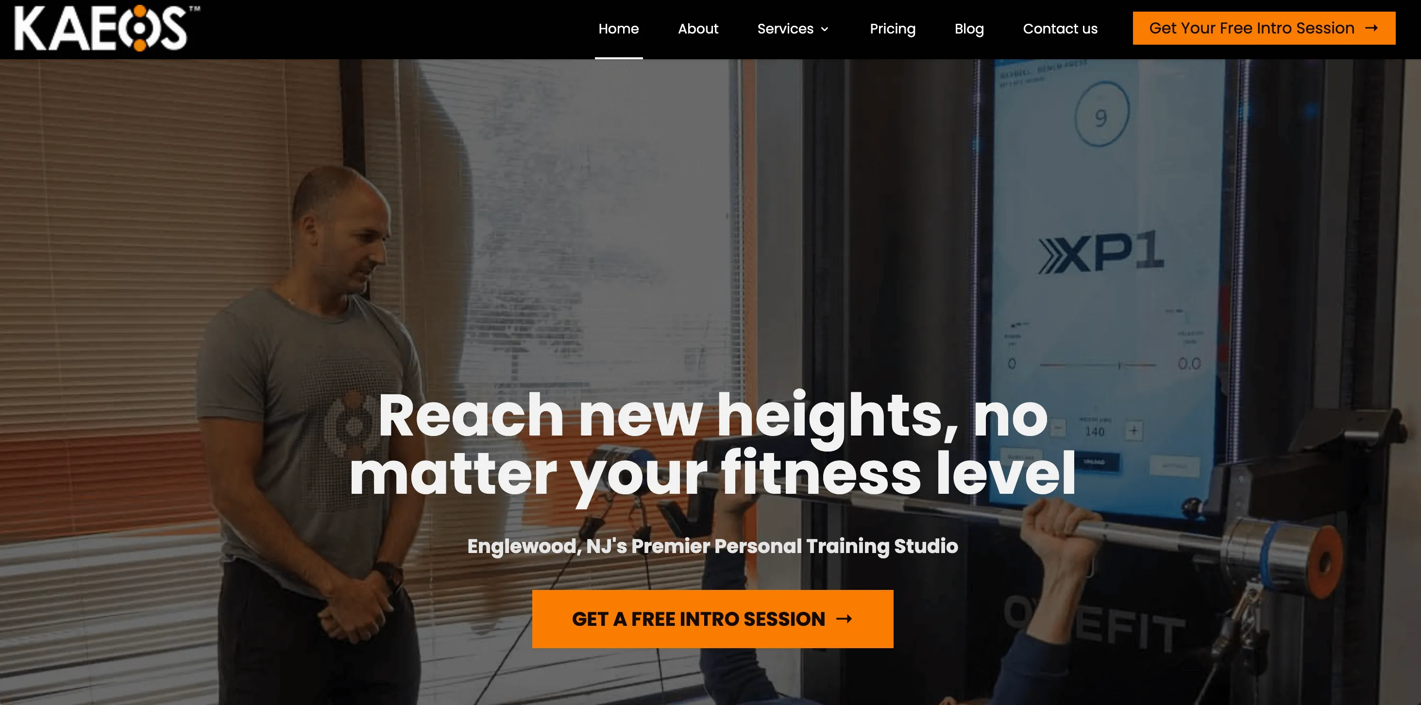 gym website design - kaeos