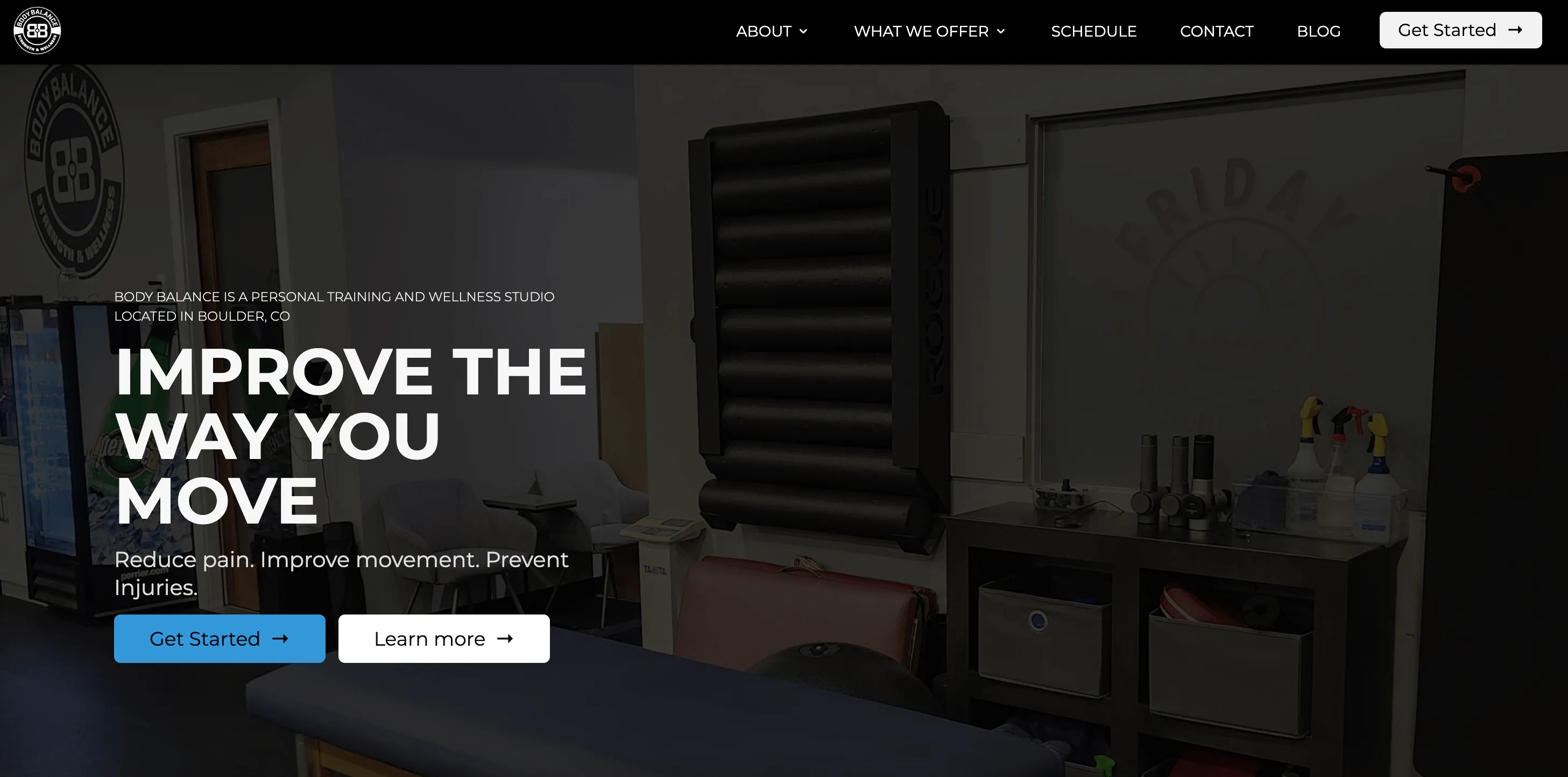 gym website design - body balance