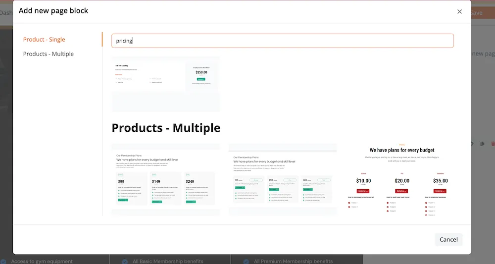Zipper website editor screenshot