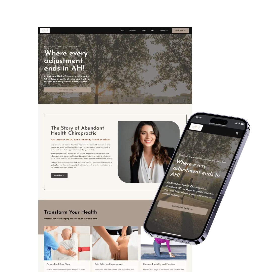 Abundant Health Chiropractic — website built with Zipper