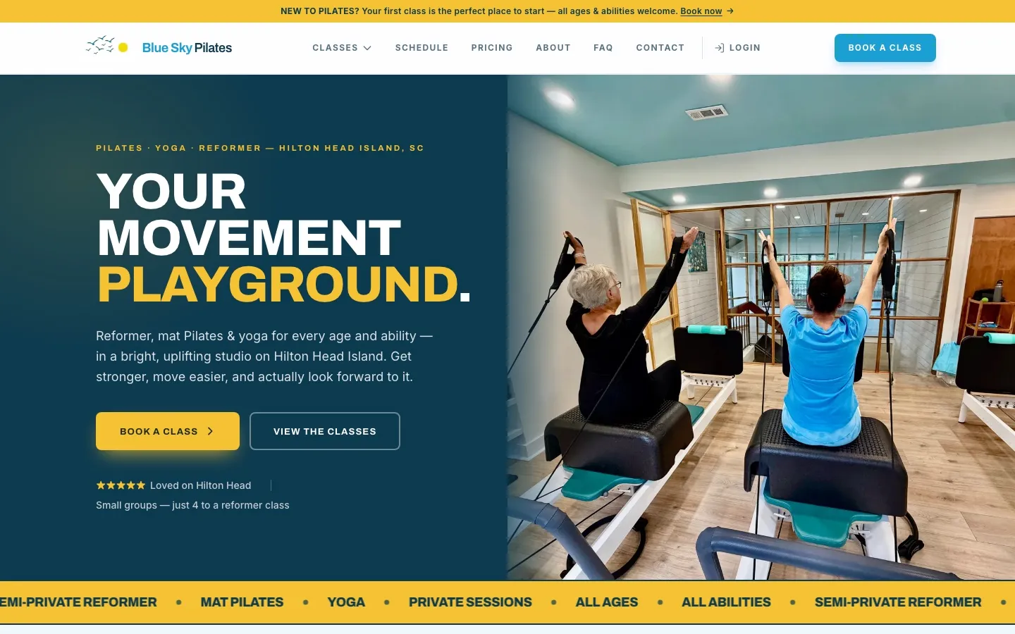 Blue Sky Pilates homepage