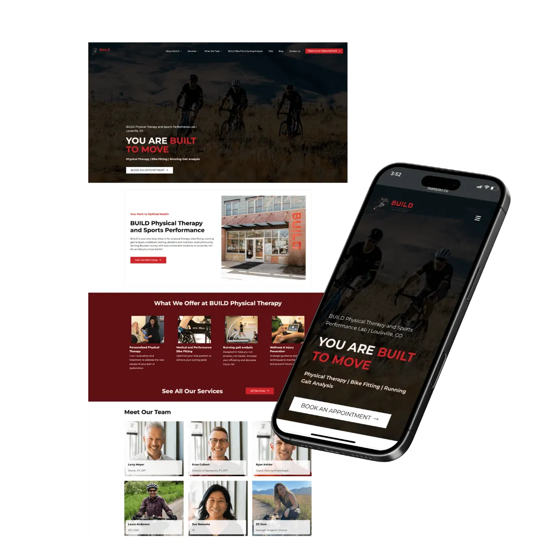 BUILD Physical Therapy and Sports Performance — website built with Zipper