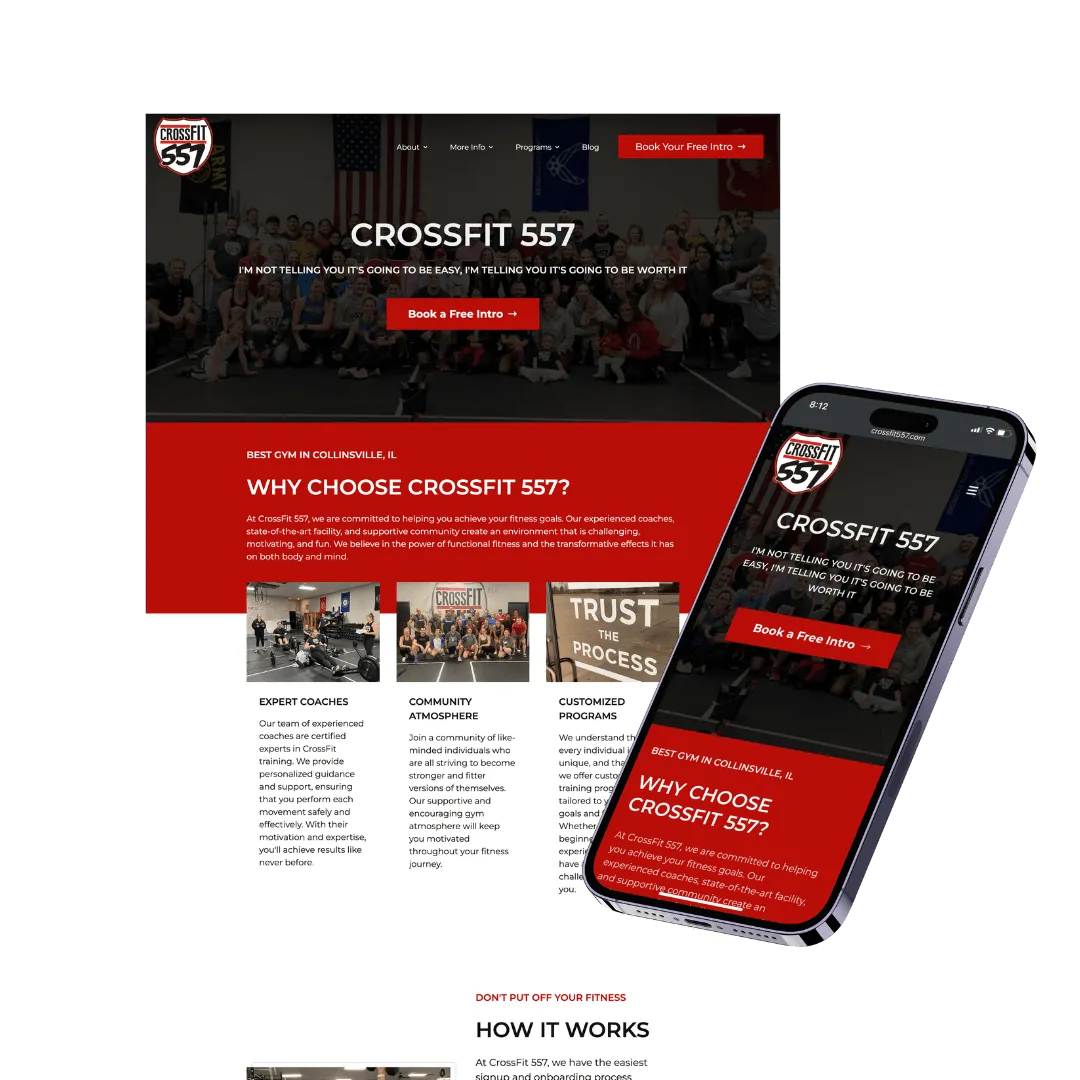 Crossfit 557 — website built with Zipper