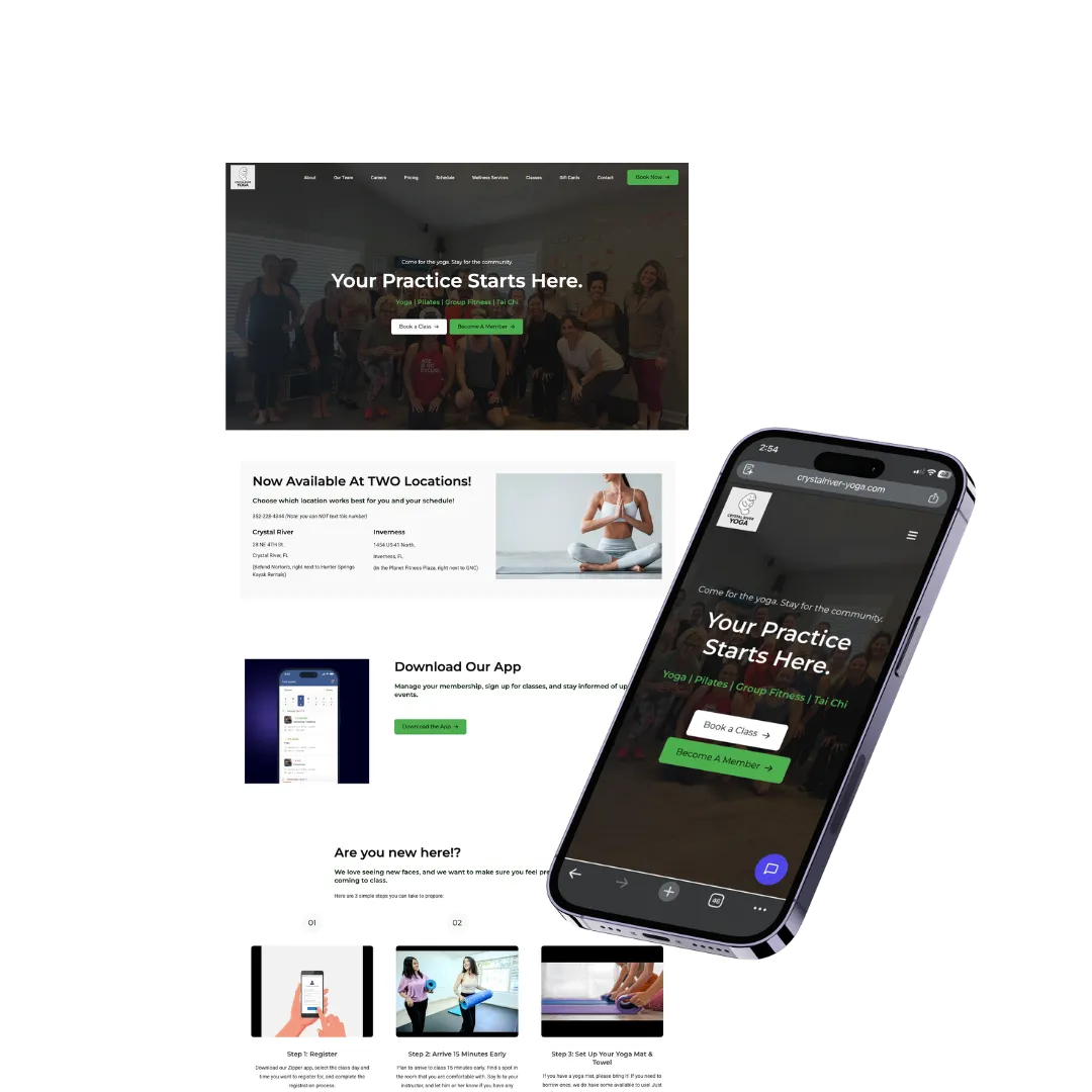 Crystal River Yoga — website built with Zipper