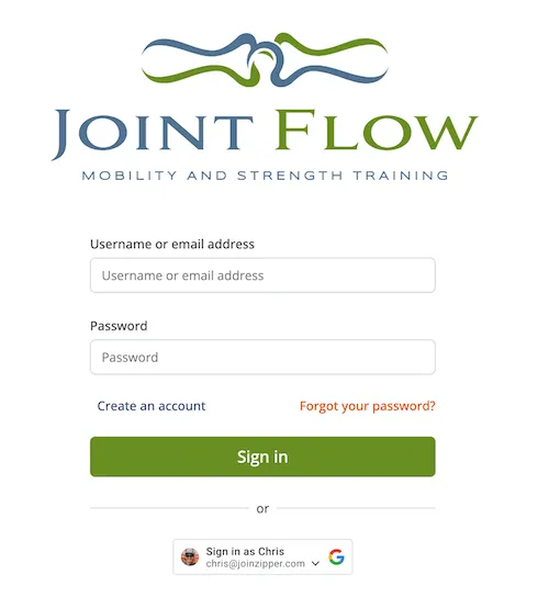 Custom branded wellness and fitness app login