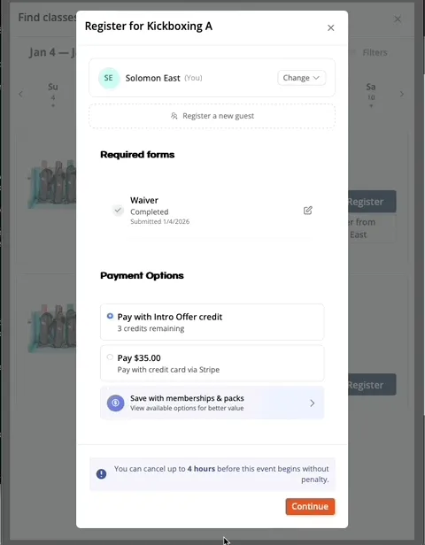 Family and guest management on desktop
