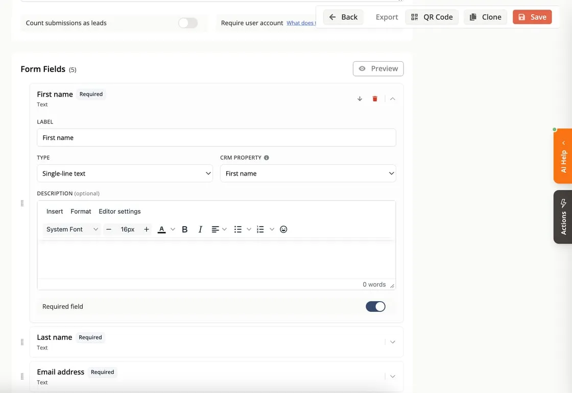 Improved forms experience in Zipper with QR code and CC email options
