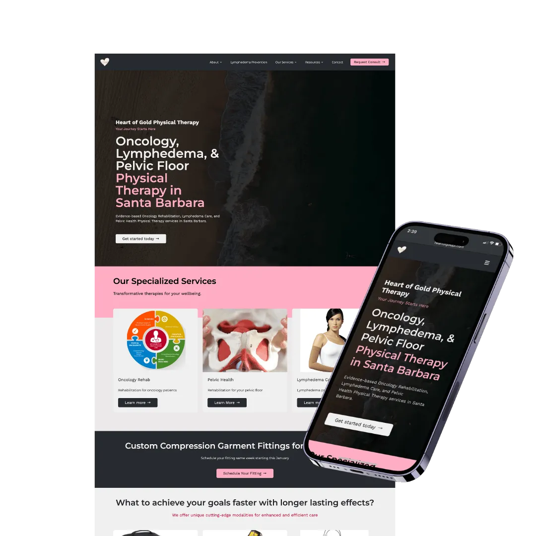 Heart of Gold Physical Therapy — website built with Zipper