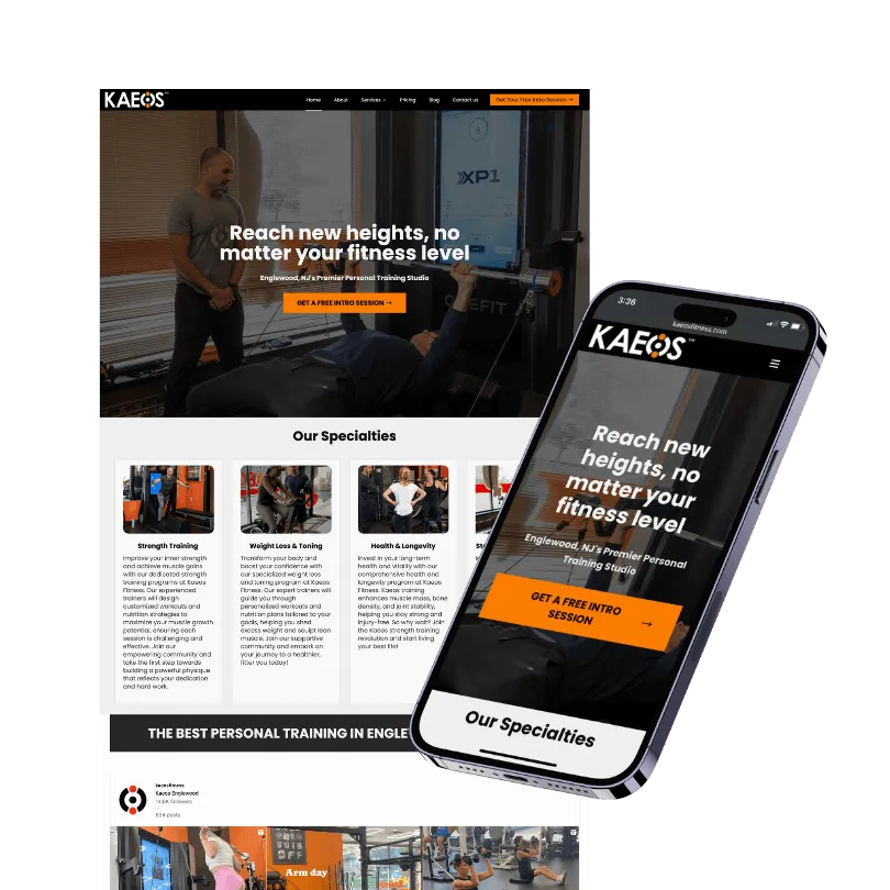 Kaeos Fitness — website built with Zipper