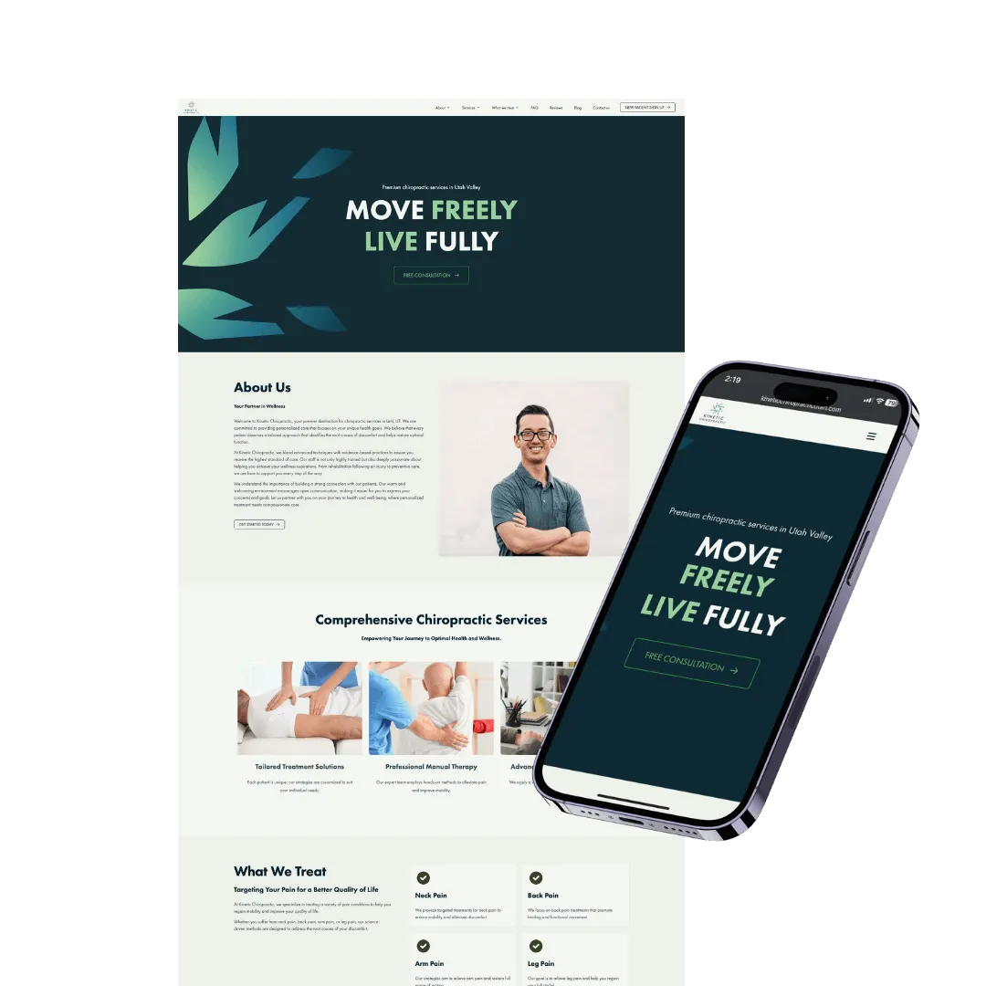 Kinetic Chiropractic — website built with Zipper