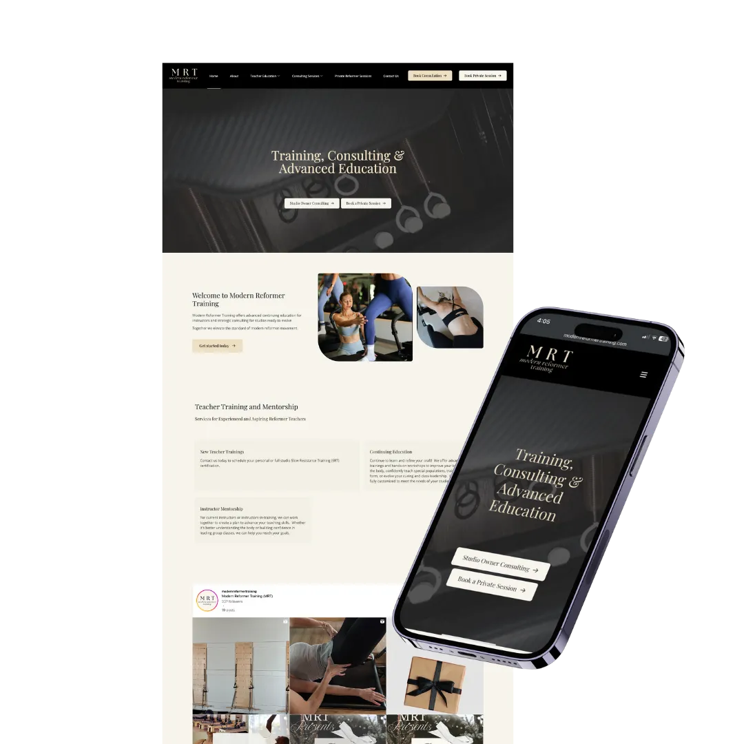 Modern Reformer Training — website built with Zipper