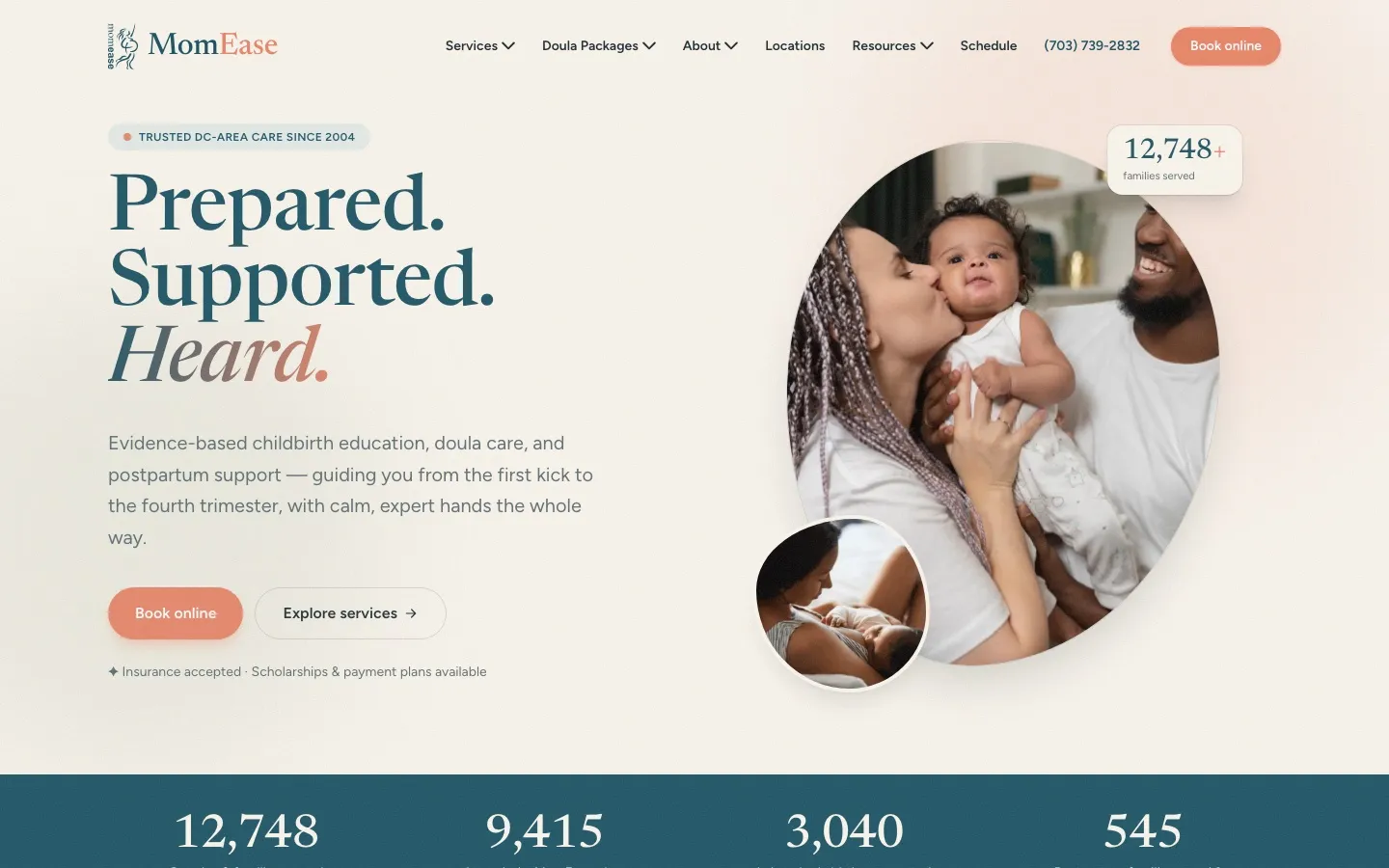 MomEase homepage