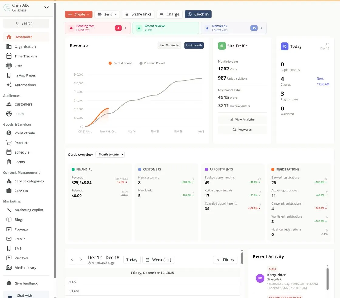 Owner dashboard