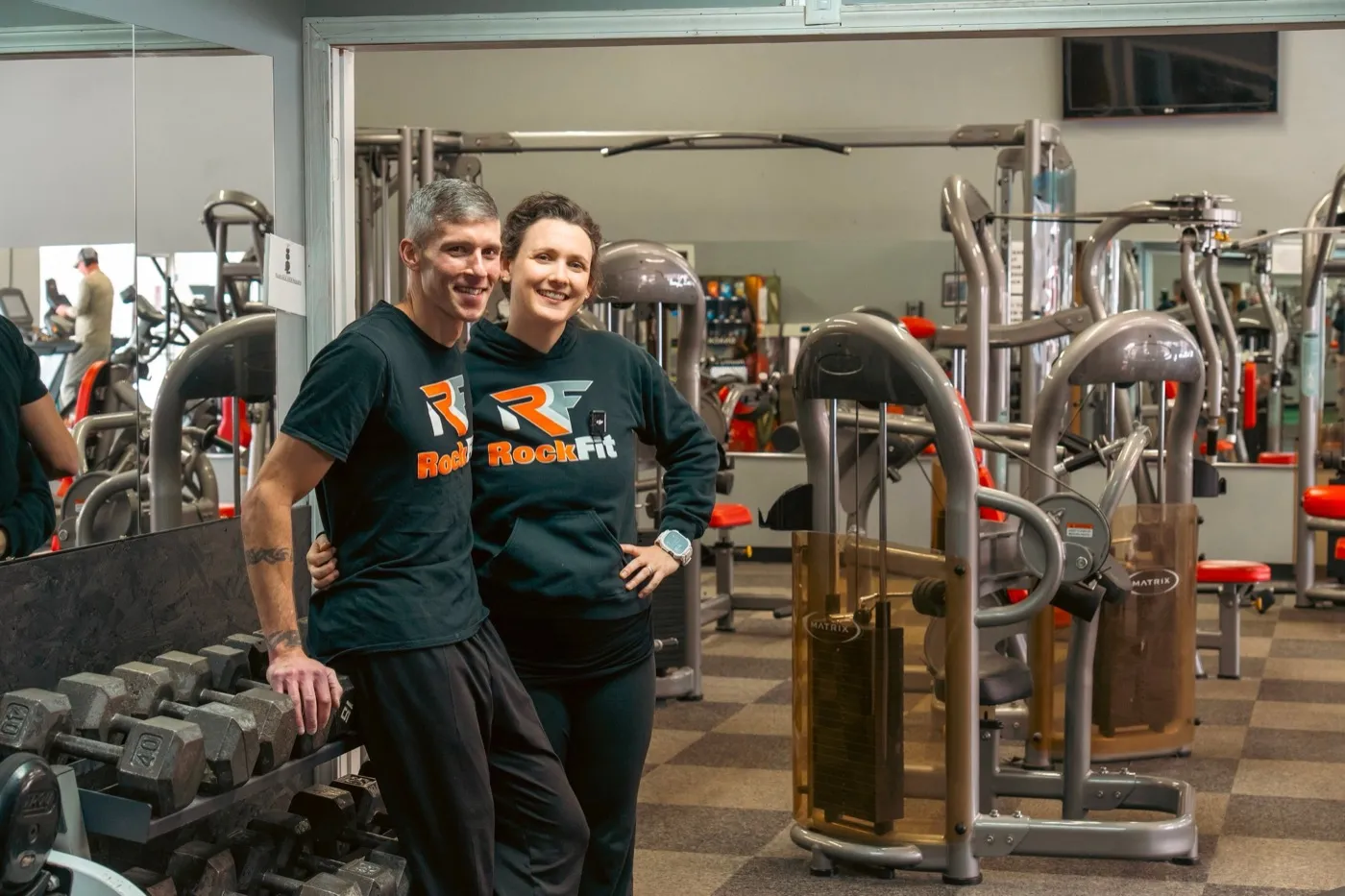 RockFit owners Tarryn and Jordan in the gym