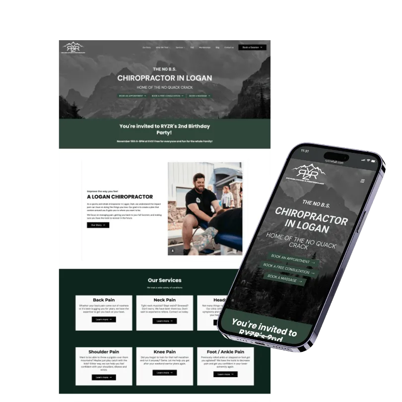 RYZR Rehab — website built with Zipper