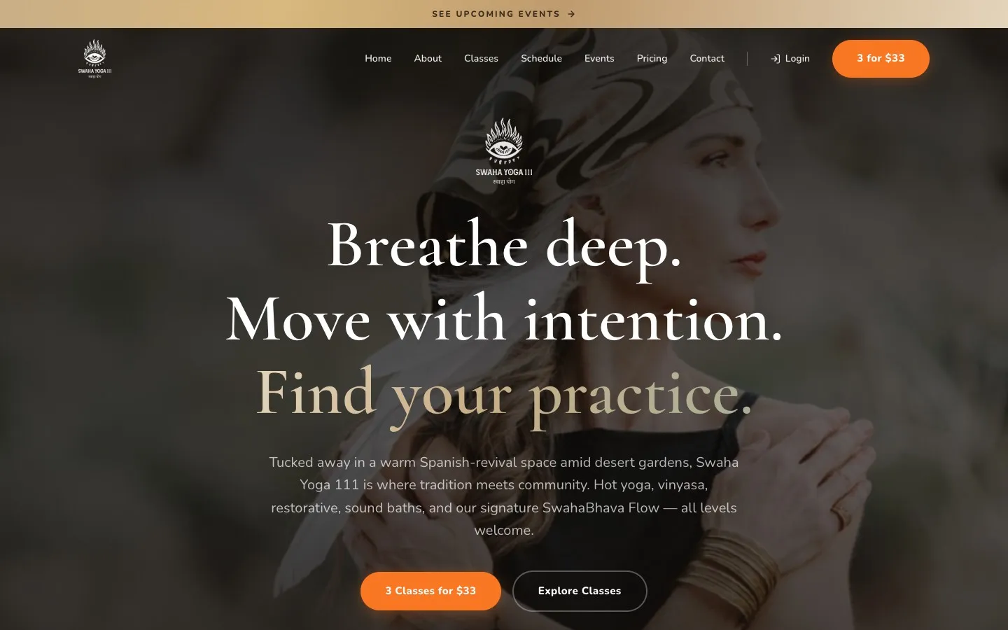 Swaha Yoga 111 homepage