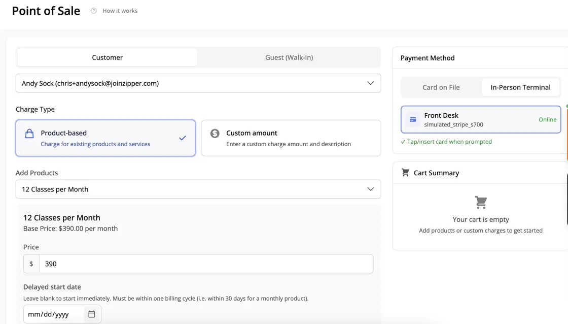 Improved Stripe Terminal integration in Zipper for card-present payments