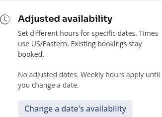 The message shown when no date-specific adjustments remain