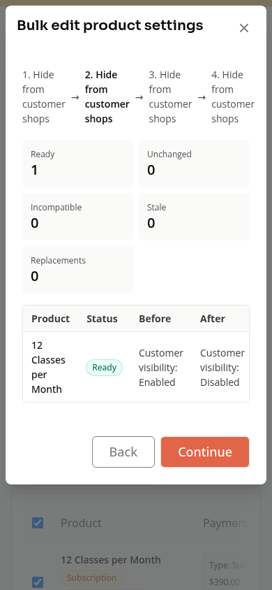Bulk-edit preview on a phone