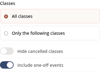 Schedule class filters on a phone