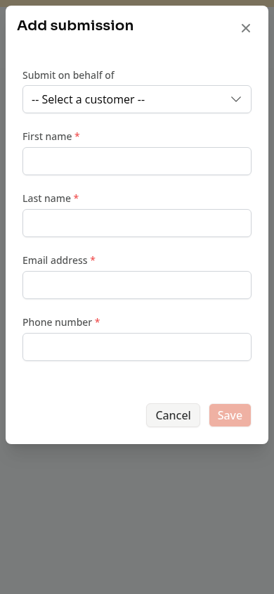 Add submission on a phone
