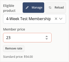 Eligible product and member price on a phone