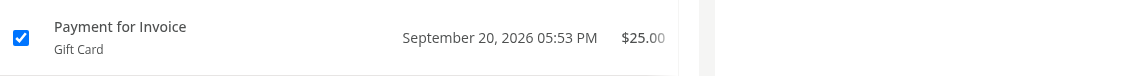 One successful transaction selected for a refund