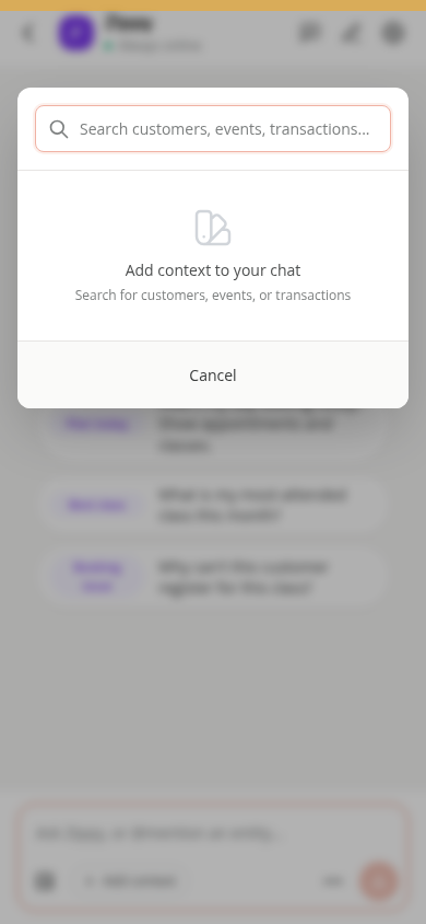 The Add context search on a phone